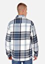 thumb-Afișați detalii pentru Cămașă Comfort Fit Gât În Carouri Cămașă Albastră Cu Mânecă Lungă Pentru Bărbați