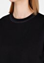 thumb-Afișați detalii pentru Regular Fit Round Neck Drept Negru Tricou Manșon Scurt Pentru Femei