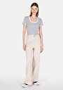 thumb-Afișați detalii pentru Tricou Cu Maneca Scurta De Dama Alb Slim Fit  Cl1073529