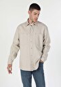 thumb-Afișați detalii pentru Camasa Cu Maneca Lunga De Barbati Bej Comfort Fit  Cl1059808