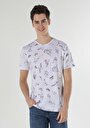 thumb-Afișați detalii pentru Regular Fit Round Neck Printed Tricou Alb Cu Mânecă Scurtă Pentru Bărbați