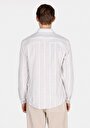 thumb-Afișați detalii pentru Cămașă Cu Dungi Cămașă Cu Mânecă Lungă Ecru Pentru Bărbați