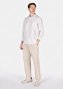thumb-Afișați detalii pentru Cămașă Cu Dungi Cămașă Cu Mânecă Lungă Ecru Pentru Bărbați