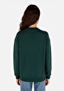 thumb-Afișați detalii pentru Regular Fit Round Neck Imprimeu Hanorac Verde Pentru Femei