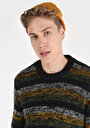 thumb-Afișați detalii pentru Pulover Multicolor Pentru Bărbați Regular Fit Round Neck Jacquard