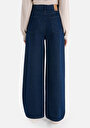 thumb-Afișați detalii pentru Regular Fit Talie Înaltă Picior Larg Blugi İndigo Pentru Femei