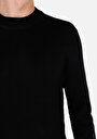 thumb-Afișați detalii pentru Pulover Negru Pentru Bărbați Regular Fit Round Neck Jacquard