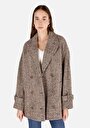 thumb-Afișați detalii pentru Palton Bej Pentru Femei Cu Guler Clasic Regular Fit
