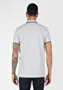 thumb-Afișați detalii pentru Regular Fit Polo Neck Drept Bărbați Gri Tricou Cu Mânecă Scurtă