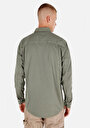 thumb-Afișați detalii pentru Regular Fit Classic Collar Drept Cămașă Cu Mânecă Lungă Verde Pentru Bărbați