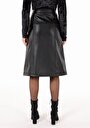thumb-Afișați detalii pentru Fustă Neagră Midi Pentru Femei