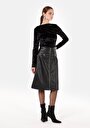 thumb-Afișați detalii pentru Fustă Neagră Midi Pentru Femei