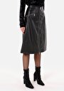 thumb-Afișați detalii pentru Fustă Neagră Midi Pentru Femei