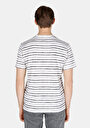 thumb-Afișați detalii pentru Regular Fit Round Neck Striped Bărbați Gri Tricou Cu Mânecă Scurtă