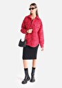 thumb-Afișați detalii pentru Regular Fit Cămașă Decolteu Drept Cămașă Roșie Manșon Lung Pentru Femei