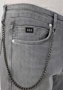 thumb-Afișați detalii pentru Slim Fit Talie Joasă Picior Îngust Blugi Gri Pentru Bărbați