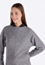 thumb-Afișați detalii pentru Pulover De Dama Gri Regular Fit  Cl1066256