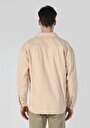 thumb-Afișați detalii pentru Cămașă Cu Mânecă Lungă Bej Pentru Bărbați Cu Guler Clasic Cu Guler Supradimensionat