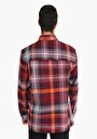 thumb-Afișați detalii pentru Cămașă Comfort Fit Gât În Carouri Cămașă Roșie Cu Mânecă Lungă Pentru Bărbați