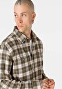 thumb-Afișați detalii pentru Regular Fit Cămașă Gât În Carouri Cămașă Verde Cu Mânecă Lungă Pentru Bărbați