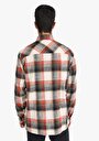 thumb-Afișați detalii pentru Cămașă Cu Gât În Carouri Cămașă Portocalie Cu Mânecă Lungă Pentru Bărbați