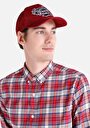 thumb-Afișați detalii pentru Cămașă Slim Fit Gât În Carouri Cămașă Roșie Cu Mânecă Lungă Pentru Bărbați
