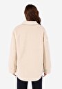 thumb-Afișați detalii pentru Regular Fit Cămașă Gât Femei Palton Bej