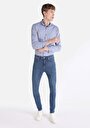 thumb-Afișați detalii pentru Skinny Fit Talie Înaltă Picior Îngust Blugi İndigo Închis Pentru Bărbați