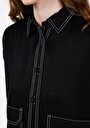 thumb-Afișați detalii pentru Camasa Cu Maneca Lunga De Dama Negru Relaxed Fit  Cl1072495