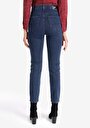 thumb-Afișați detalii pentru Slim Fit Mid Waist Straight Leg Blugi İndigo Pentru Femei