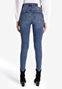 thumb-Afișați detalii pentru Skinny Fit Mid Waist Narrow Leg Blugi İndigo Pentru Femei