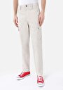 thumb-Afișați detalii pentru Regular Fit Talie Medie Picior Drept Pantaloni Bej Pentru Bărbați