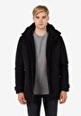 thumb-Afișați detalii pentru Palton Negru Pentru Bărbați Regular Fit