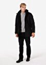 thumb-Afișați detalii pentru Palton Negru Pentru Bărbați Regular Fit