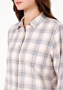 thumb-Afișați detalii pentru Cămașă Cu Gât În Carouri Cămașă Cu Mânecă Lungă Cru Pentru Femei
