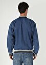 thumb-Afișați detalii pentru Jachetă Albastră Pentru Bărbați Oversize Fit Snap Unlining