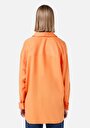 thumb-Afișați detalii pentru Cămașă Relaxed Fit Neck Drept Cămașă Portocalie Roll-Up Pentru Femei