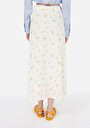 thumb-Afișați detalii pentru Fusta Midi Floral Cu Fermoar Fusta Alba Pentru Femei