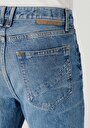 thumb-Afișați detalii pentru Regular Tapered Fit Mid Waist Slim Leg Blugi Din Denim Pentru Bărbați