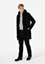 thumb-Afișați detalii pentru Palton Negru Pentru Bărbați Regular Fit