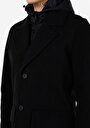thumb-Afișați detalii pentru Palton Negru Pentru Bărbați Regular Fit