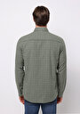 thumb-Afișați detalii pentru Cămașă Cu Gât În Carouri Cămașă Cu Mânecă Lungă Verde Pentru Bărbați