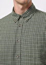 thumb-Afișați detalii pentru Cămașă Cu Gât În Carouri Cămașă Cu Mânecă Lungă Verde Pentru Bărbați