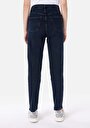 thumb-Afișați detalii pentru Mom Fit Slim Leg Blugi İndigo Închis Pentru Femei