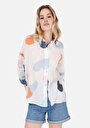thumb-Afișați detalii pentru Cămașă Relax Fit Imprimat Cămașă Cu Mânecă Lungă Multicoloră Pentru Femei