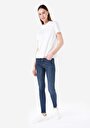 thumb-Afișați detalii pentru Skinny Fit Mid Waist Narrow Leg Blugi İndigo Pentru Femei