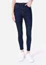 thumb-Afișați detalii pentru Skinny Fit Rise Waist Super Narrow Leg Blugi Din Denim Pentru Femei