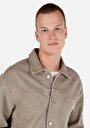 thumb-Afișați detalii pentru Camasa Cu Maneca Lunga De Barbati Bej Oversize Fit  Cl1069573