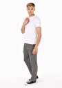 thumb-Afișați detalii pentru Pantaloni Comfort Fit Mid Waist Straight Leg Pantaloni Antracit Pentru Bărbați