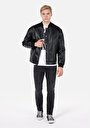 thumb-Afișați detalii pentru Palton Negru Pentru Bărbați Regular Fit Pu